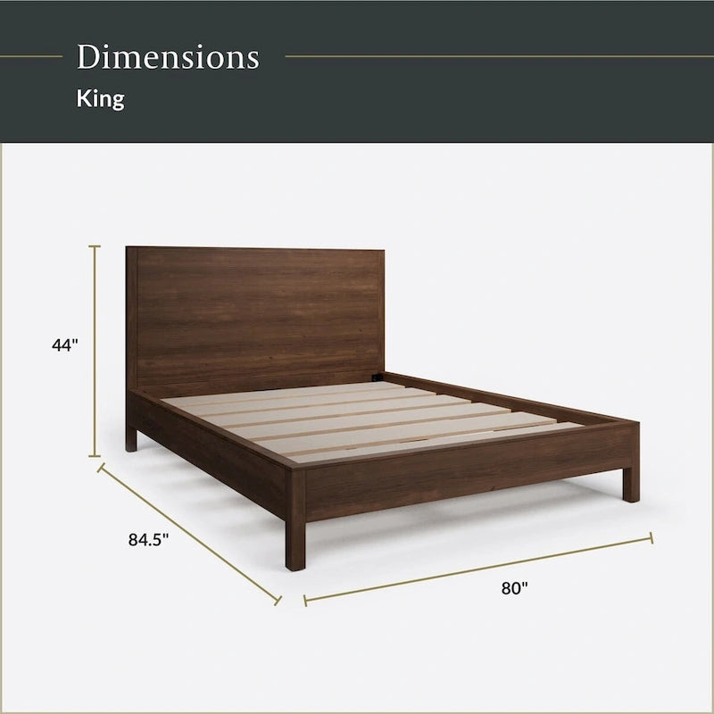 Wood Platform Bed with Headboard