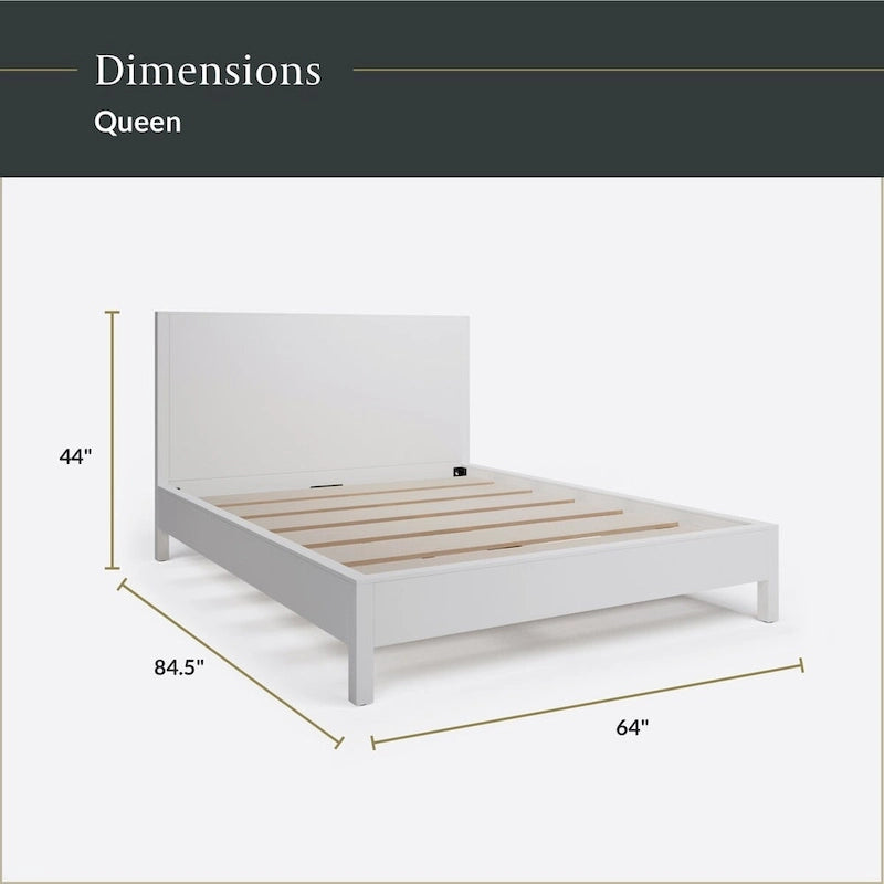 Wood Platform Bed with Headboard