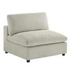 Armless Slipper Accent Chair with Down Feather Cushion