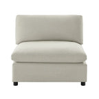 Armless Slipper Accent Chair with Down Feather Cushion