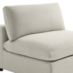 Armless Slipper Accent Chair with Down Feather Cushion