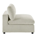 Armless Slipper Accent Chair with Down Feather Cushion