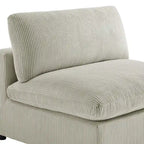 Armless Slipper Accent Chair with Down Feather Cushion