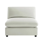 Armless Slipper Accent Chair with Down Feather Cushion