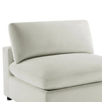 Armless Slipper Accent Chair with Down Feather Cushion
