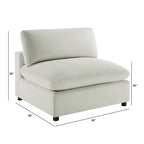 Armless Slipper Accent Chair with Down Feather Cushion