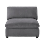 Armless Slipper Accent Chair with Down Feather Cushion