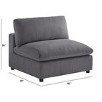 Armless Slipper Accent Chair with Down Feather Cushion