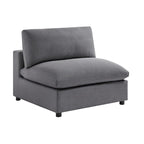 Armless Slipper Accent Chair with Down Feather Cushion