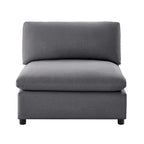 Armless Slipper Accent Chair with Down Feather Cushion