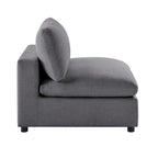 Armless Slipper Accent Chair with Down Feather Cushion