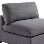 Armless Slipper Accent Chair with Down Feather Cushion