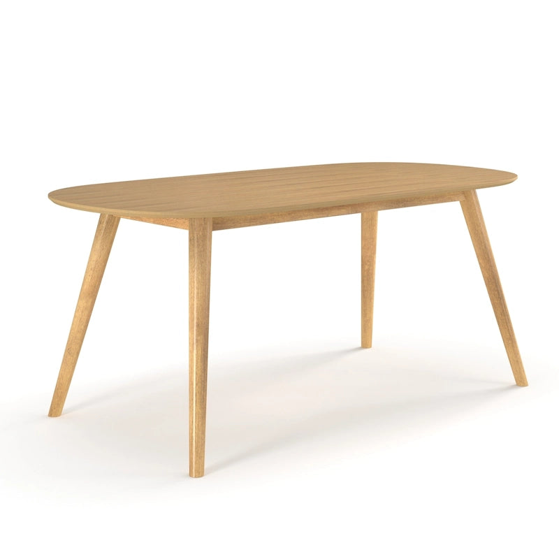 Solid Wood Rectangular Dining Table with Tapered Legs for Six