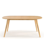 Solid Wood Rectangular Dining Table with Tapered Legs for Six