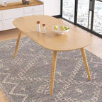 Solid Wood Rectangular Dining Table with Tapered Legs for Six