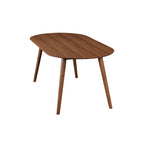 Solid Wood Rectangular Dining Table with Tapered Legs for Six