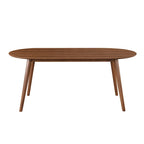 Solid Wood Rectangular Dining Table with Tapered Legs for Six