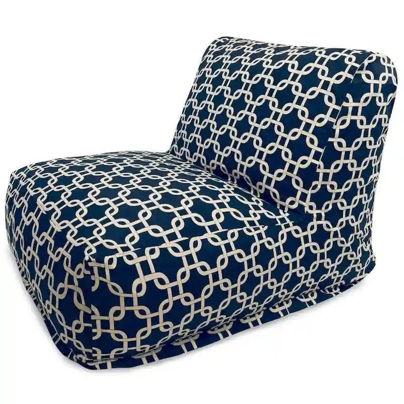 Bean Bag Chair Lounger with Zippered Cotton Slipcover