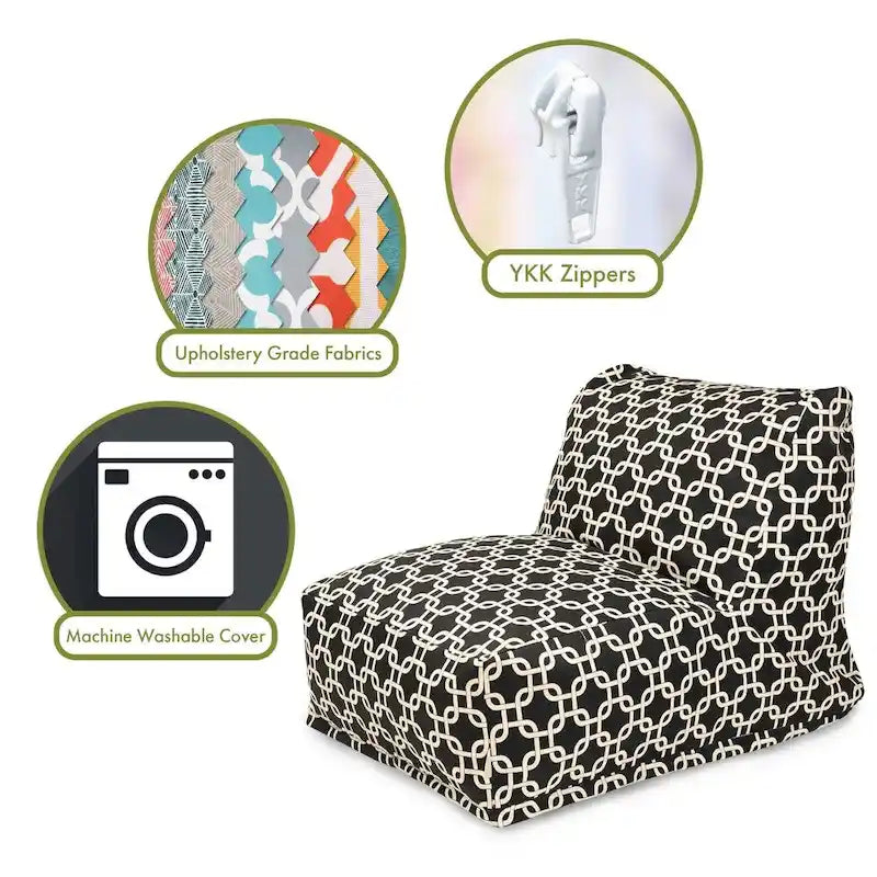 Indoor Links Bean Bag Chair Lounger 36 in L x 27 in W x 24 in H