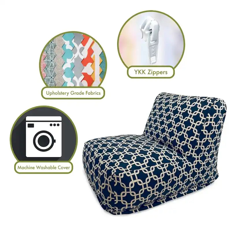 Indoor Links Bean Bag Chair Lounger 36 in L x 27 in W x 24 in H