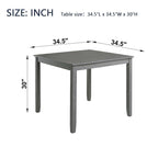 Wooden Square Dining Table for 4 with Tapered Legs