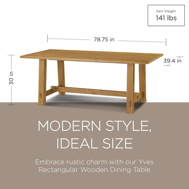 Rectangular Wooden Dining Table in Weathered Black Finish