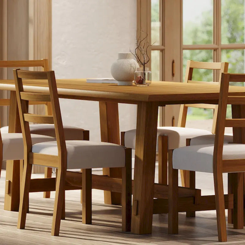 Rectangular Wooden Dining Table in Weathered Black Finish