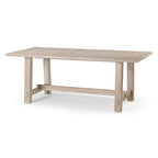 Rectangular Solid Wood Dining Table in Weathered Black Finish 78.75 Inches