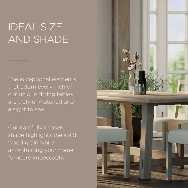 Rectangular Wooden Dining Table in Weathered Black Finish