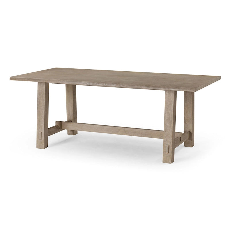 Rectangular Wooden Dining Table in Weathered Black Finish