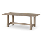 Rectangular Solid Wood Dining Table in Weathered Black Finish 78.75 Inches
