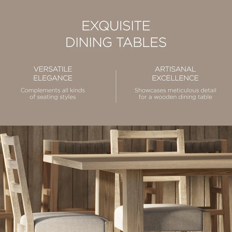Rectangular Wooden Dining Table in Weathered Black Finish