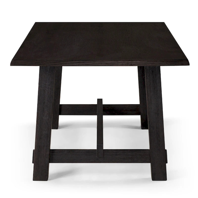 Rectangular Wooden Dining Table in Weathered Black Finish