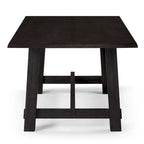 Rectangular Solid Wood Dining Table in Weathered Black Finish 78.75 Inches