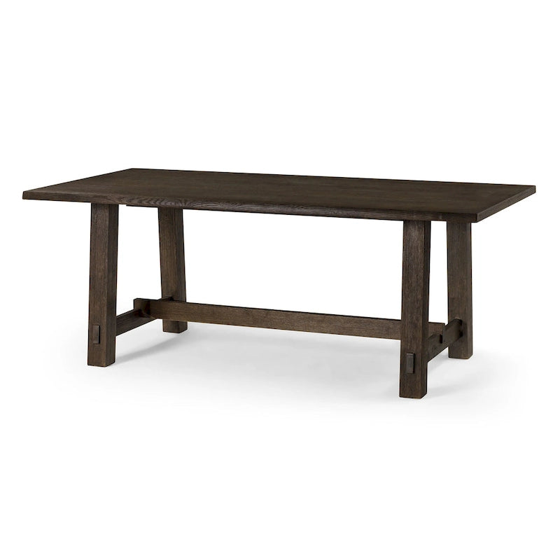 Rectangular Wooden Dining Table in Weathered Black Finish