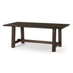 Rectangular Solid Wood Dining Table in Weathered Black Finish 78.75 Inches