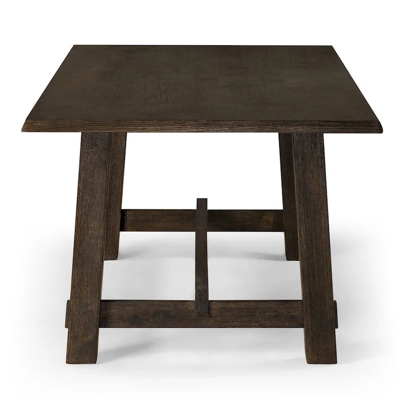 Rectangular Wooden Dining Table in Weathered Black Finish