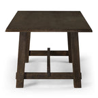 Rectangular Solid Wood Dining Table in Weathered Black Finish 78.75 Inches