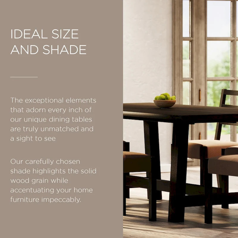 Rectangular Wooden Dining Table in Weathered Black Finish