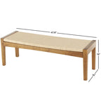 Handmade Traditional Wood Bench with Rope Wrapped Seat