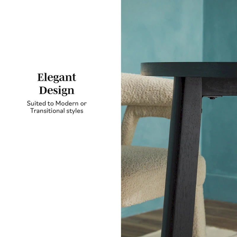 Modern Round Solid Wood Dining Table With Geometric Legs