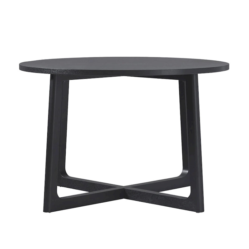 Modern Round Solid Wood Dining Table With Geometric Legs