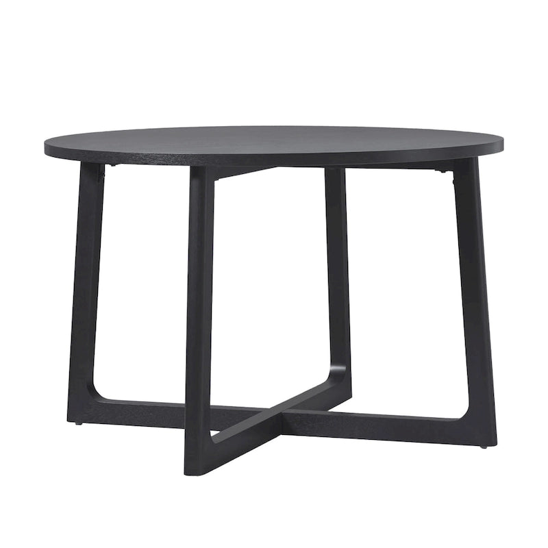 Modern Round Solid Wood Dining Table With Geometric Legs