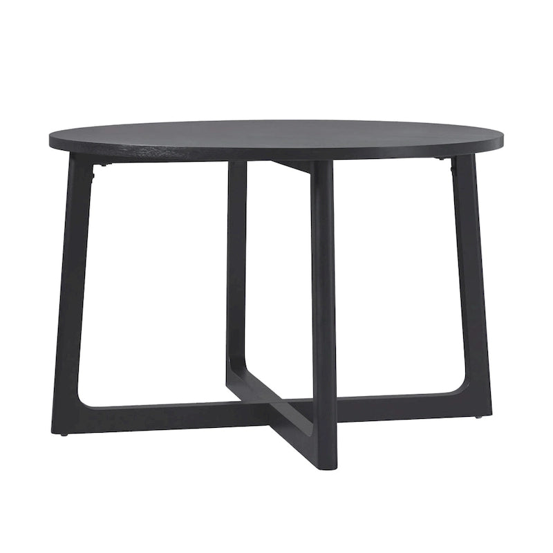 Modern Round Solid Wood Dining Table With Geometric Legs