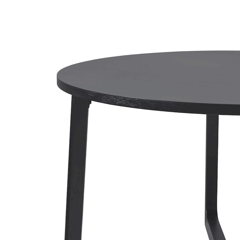 Modern Round Solid Wood Dining Table With Geometric Legs