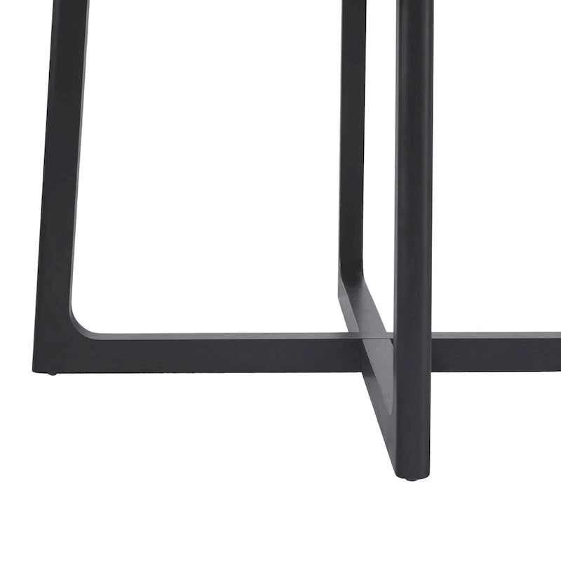 Modern Round Solid Wood Dining Table With Geometric Legs